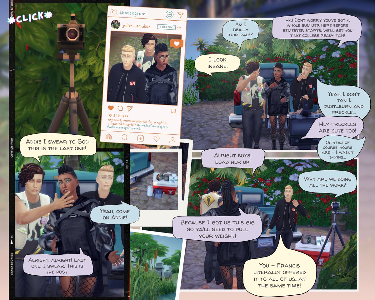teamfreeswag's tweet photo. 35 pages later and they're finally leaving the house 😭💀👻#ShowUsYourSims #Sims4 #TheSims #SimsStory #sims4paranormalstuff #sims4paranormal #sims4story https://t.co/NjyDjBHZWV