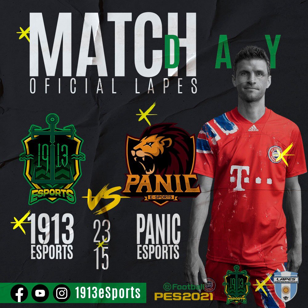 1913eSports's tweet photo. @Juega_eFootball @LAPES_ARG #11vs11

🔥OFICIAL LAPES 🔥

Hoy 23: 30 hs arg nos medimos frente al clan Panic eSports  ! 
#VAMOS1913 🦈 @eSportsAldosivi 

Seguilo en #YouTube @YouTubeEspanol 

📲💻 https://t.co/9vGW8vDuvo… https://t.co/9NMx0RR9nt