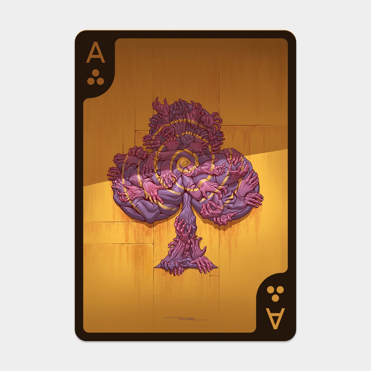 “In traditional cartomancy, the Ace of Clubs is the card of marriage. I want to depict the marriage or joining of ideas in the form of multiple hands. Ideas, like hands, can reach out to us... 

playingarts.com/en/crypto/robb…

👆 Read the full story behind the artwork by <a href="/RobbieSTrevino/">Robbie Trevino</a>
