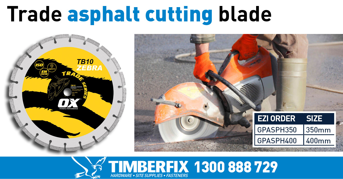 TIMBERFIX has all you need to get the job back on track, including our Trade Asphalt cutting blade. 
#cuttingblade #timberfix #sydney #worksite #asphalt #constructionconstruction #buildingsite #sydneylockdown2021 #blades #hardware #fasteners #sitesupplies #customsignage #signs