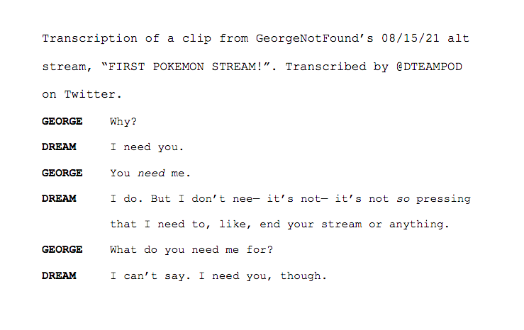 DTEAMPOD's tweet photo. george proceeded to end his stream within, what, 20 minutes? 💀 https://t.co/DDOk6pQrZp