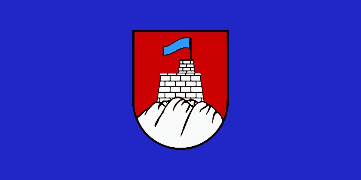 vrgorske's tweet photo. Zastava Grada Vrgorca, do 1997. Općine #Vrgorac. Općinu su uspostavili Francuzi odlukom s kraja 1806., a koja je stupila na snagu 1.1.1807. #Grb vjerojatno potječe iz druge polovice 19. stoljeća. Simbolizira Gradinu, tvrđavu od davnine zvanu Grad podno koje se razvio Vrgorac. https://t.co/YJywhFlkb4