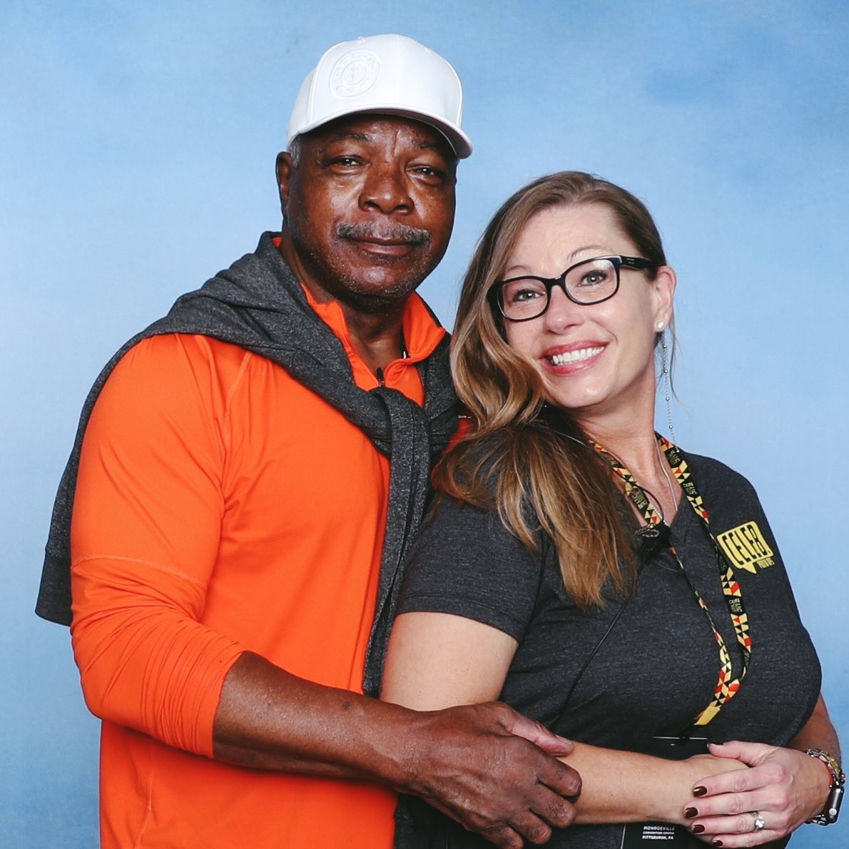 KitsieDuncan's tweet photo. From the not so #awkwardprom series @TheCarlWeathers and I at the ‘Living in America’ Junior/Senior prom. #steelcitycon https://t.co/3MYaRfO8nh