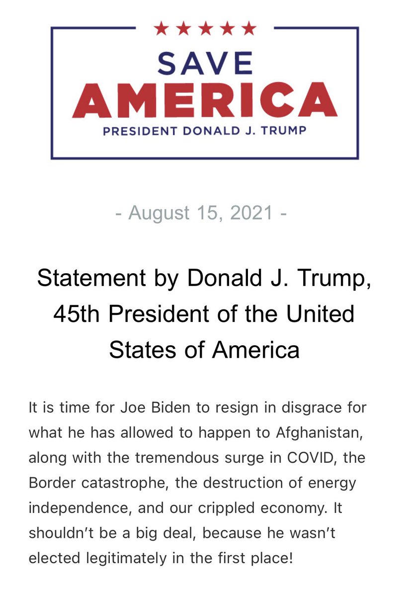 RSBNetwork's tweet photo. President Trump calls for Biden’s resignation in new statement: https://t.co/v6KT2xaRHO