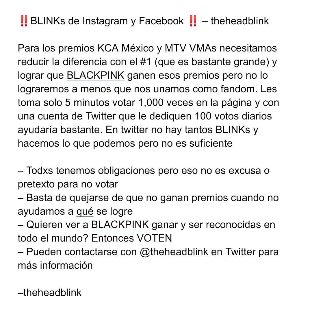theheadblink's tweet photo. Guarden la imagen y difundan en instagram y Facebook, en los grupos donde estén de BLINKs, etiqueten a todas las fanbases de BLACKPINK, hagamos todo lo posible para que ayuden

#Rose #KCAMexico @BLACKPINK https://t.co/Qr3glQmhEE
