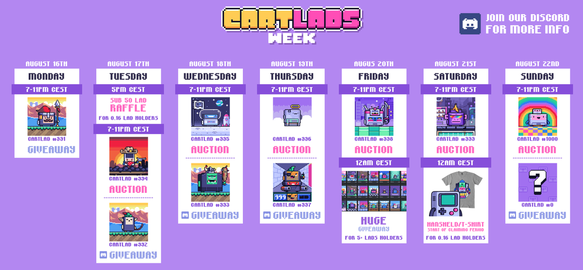 CartladsNFT's tweet photo. To celebrate the end of all the drama and controversy, we want to thank those that were there from the start and have supported us until the end. We will be holding a huge Cartlads week ! 

Go to our Discord for more information https://t.co/5WuQ4DknzH https://t.co/ljk3kUCstg