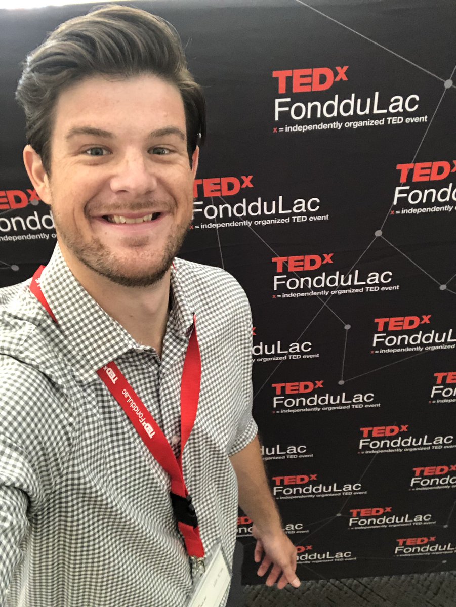 WiscoNickO's tweet photo. Yesterday I had the pleasure of giving my first @TEDx talk at @TEDxFondduLac. It was an experience I’ll never forget. Thanks to @Ragnorok180 and FDL team for organizing, to the other speakers for sharing their inspiring ideas, &amp; to my friends for coming to cheer me on. #grateful https://t.co/UQvCj80vW9