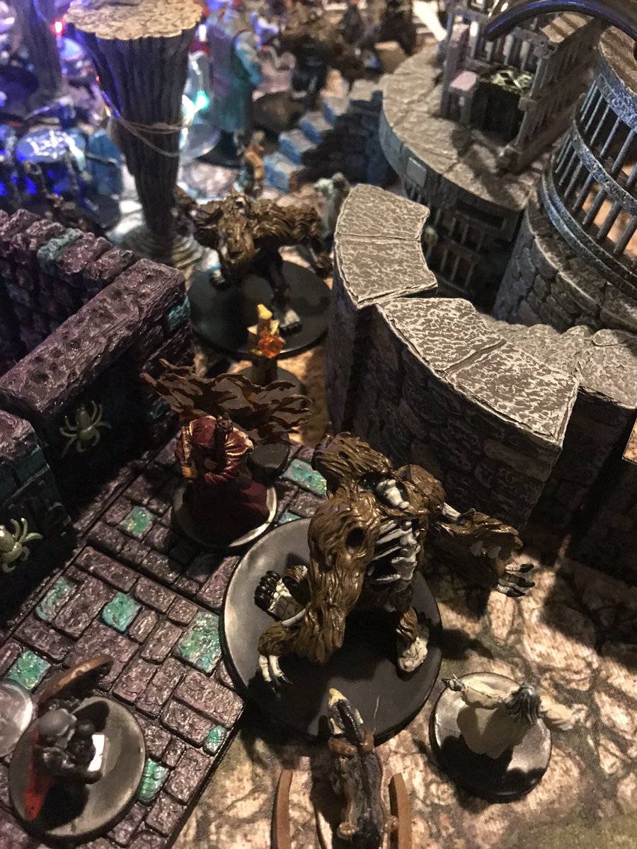 PadmesLover's tweet photo. “the Dance of Death” led by ghasts & monster zombies on the streets of #MantolDerith🎆 and in Lolth’s Gardens takes the life out of the party
#D1DescentIntoTheDepthsOfTheEarth
#ADnD #Greyhawk #DnD #DungeonsAndDragons #dfbuild @dwarvenforge #dwarvenforge https://t.co/lg6DzasleI