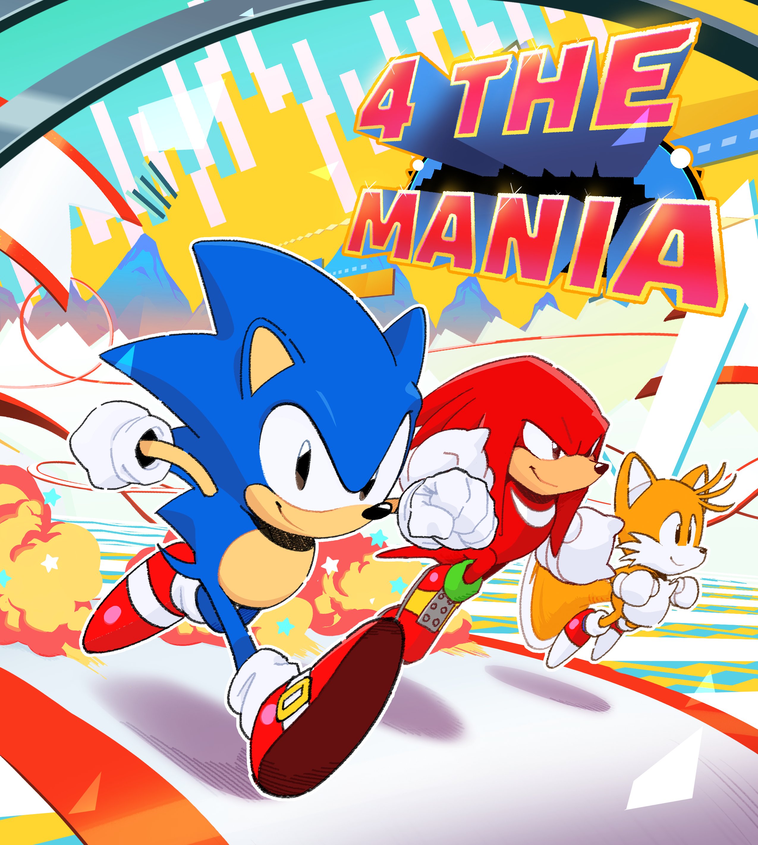 Sonic the Hedgehog on X: By the Mania, For the Mania. Happy 4th  Anniversary, Sonic Mania! 🖌️: @tyson_hesse  / X