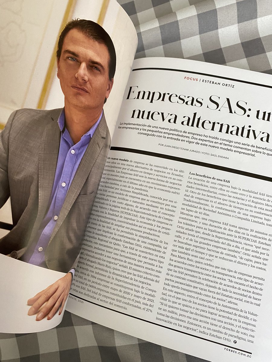 EstebanOrtiz11's tweet photo. La poderoSAS sociedades vuelven a ser noticia. Las paradigmáticas SAS son una gran alternativa para hacer negocios en Ecuador. Gracias por la nota @forbesecuador #ForbesEcuador   @saulendara @JuanDiegoTovar4 y Carlos Mantilla https://t.co/W1E2hmfrod