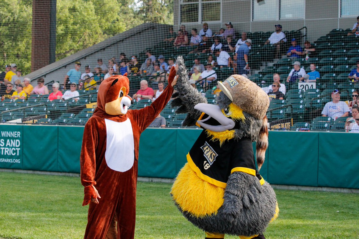 bismarcklarks's tweet photo. and yes, the #TailsAreHot.
we brought back the Mandan Flickertails for one night and had a blast.
we still did the flap & still saw Clark the Lark. but we did all while rocking the orange, green & yellow! #SlideTime @FlickertailsB πΏ https://t.co/G56CyaJL7S