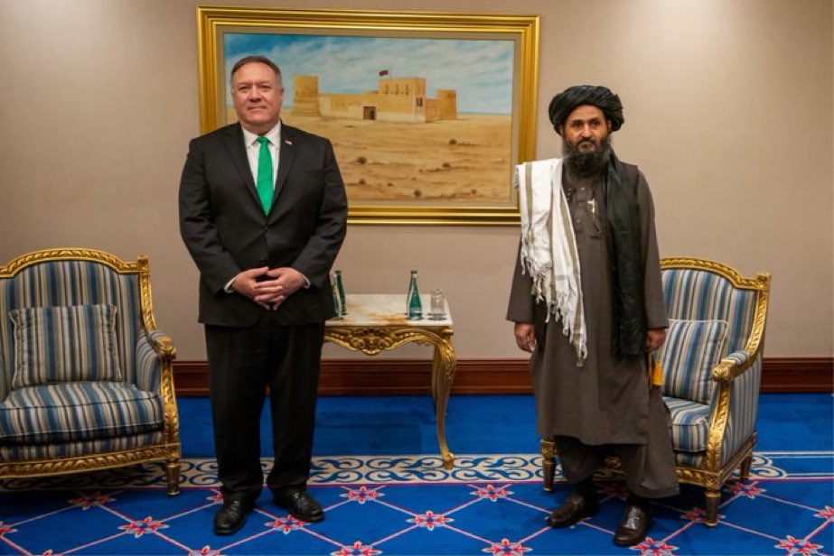 MeidasTouch's tweet image. Never let them erase this photo from the history books. Trump sold Afghanistan out to the Taliban. Retweet and reply with #TalibanTrump.