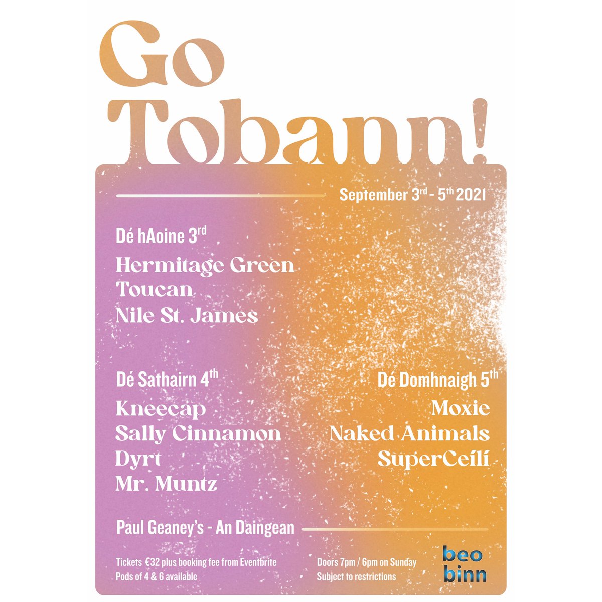 beobinn's tweet photo. Bigí linn, tickets on sale Monday at 2pm:
https://t.co/AKIRyPDY25 https://t.co/8FTs4mTH3O