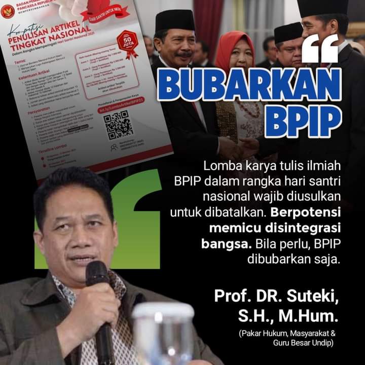 refrizalskb's tweet photo. Bukan bila perlu BPIP dibubarkan tapi BUBARKAN BPIP tidak bermanfaatnya, hanya buang2 Anggaran Negara  bikin GADUH melulu, juga Negara kita sudah punya Lemhannas.
#BubarkanBPIP https://t.co/rPnZgZm6fh
