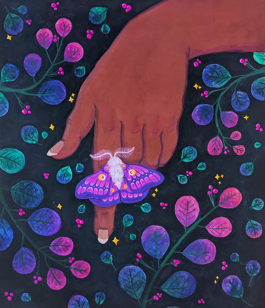 munchillu's tweet image. ✨ magic moth ✨

#mothcore #moths #illustration #gouache #art #nature