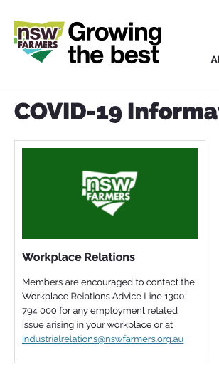 NSW Farmers information here:  nswfarmers.org.au/NSWFA/Content/…