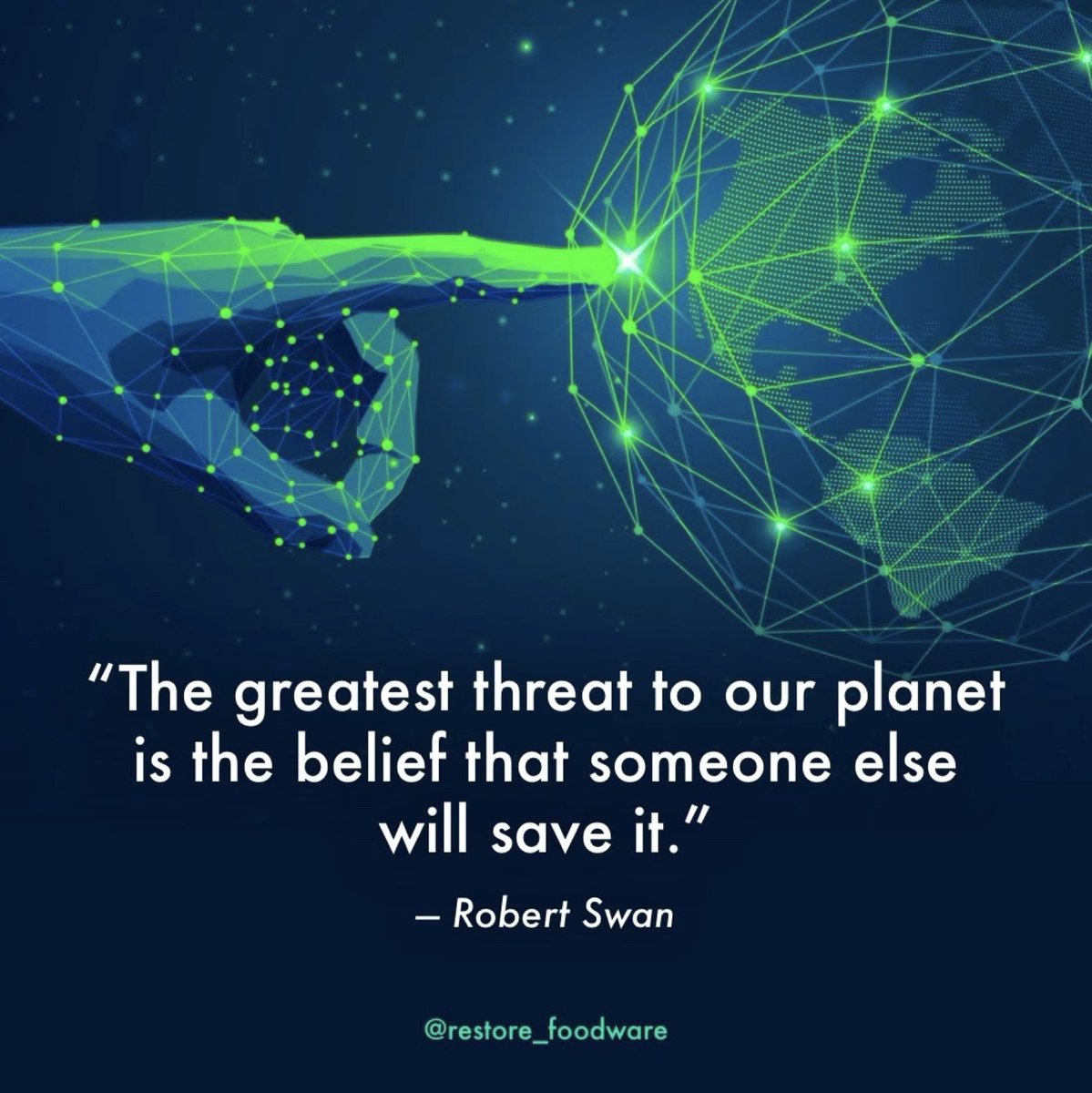 RestoreFoodware's tweet image. As individuals we have the power to change the world around us. Set an example by taking progressive steps toward a plastic free planet!

#AirCarbon
#Inspirationalquotes
#Bethechange