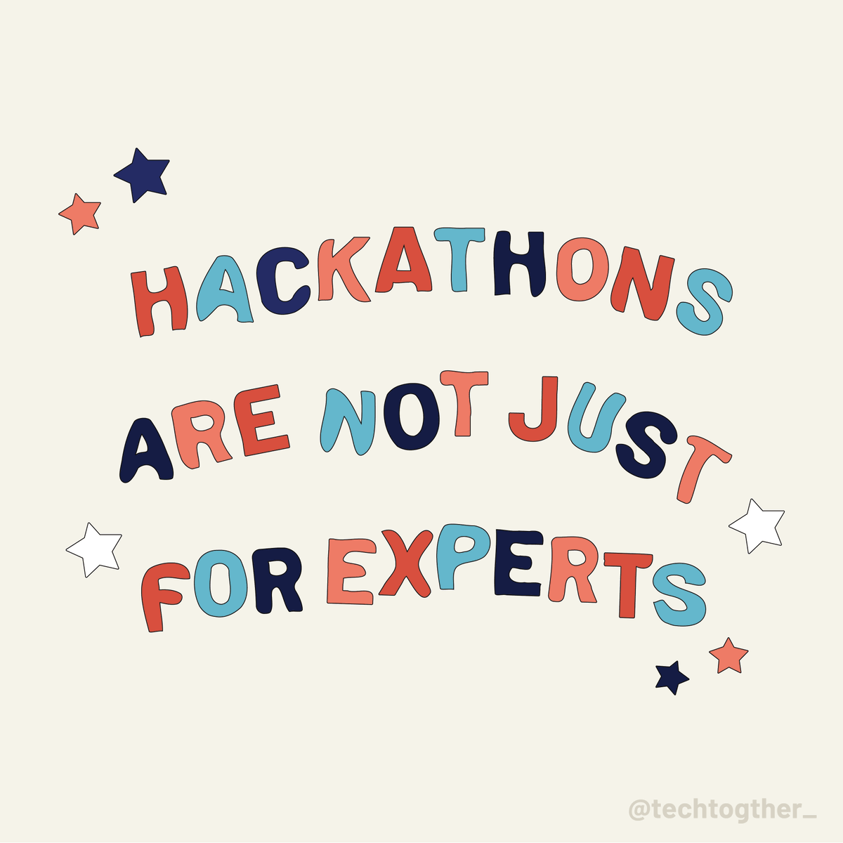 TechTogether_'s tweet image. Contrary to popular belief, you don&apos;t need any skills to participate in a #hackathon.

One of the goals of a hackathon is to teach you the skills that you need to build a hack during the event!