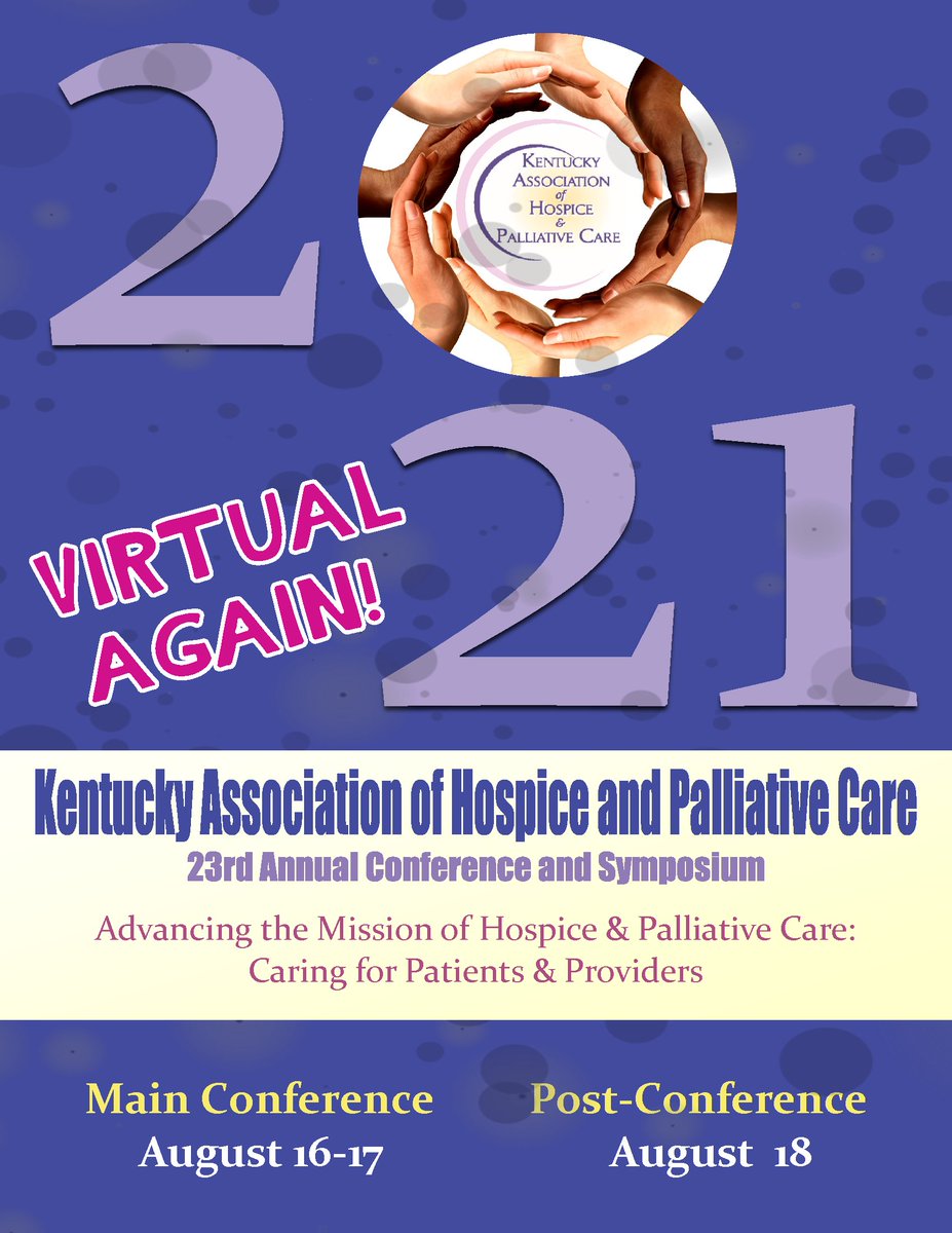 kyhospiceassn's tweet photo. Tomorrow is the start of the 2-day KAHPC Annual Conference! Thanks to the efforts & flexibility of many, we were able to convert to Virtual in less than a week!
Looking forward to (digitally) seeing all your wonderful faces! #kahpc21 https://t.co/aA2d6a9GDC