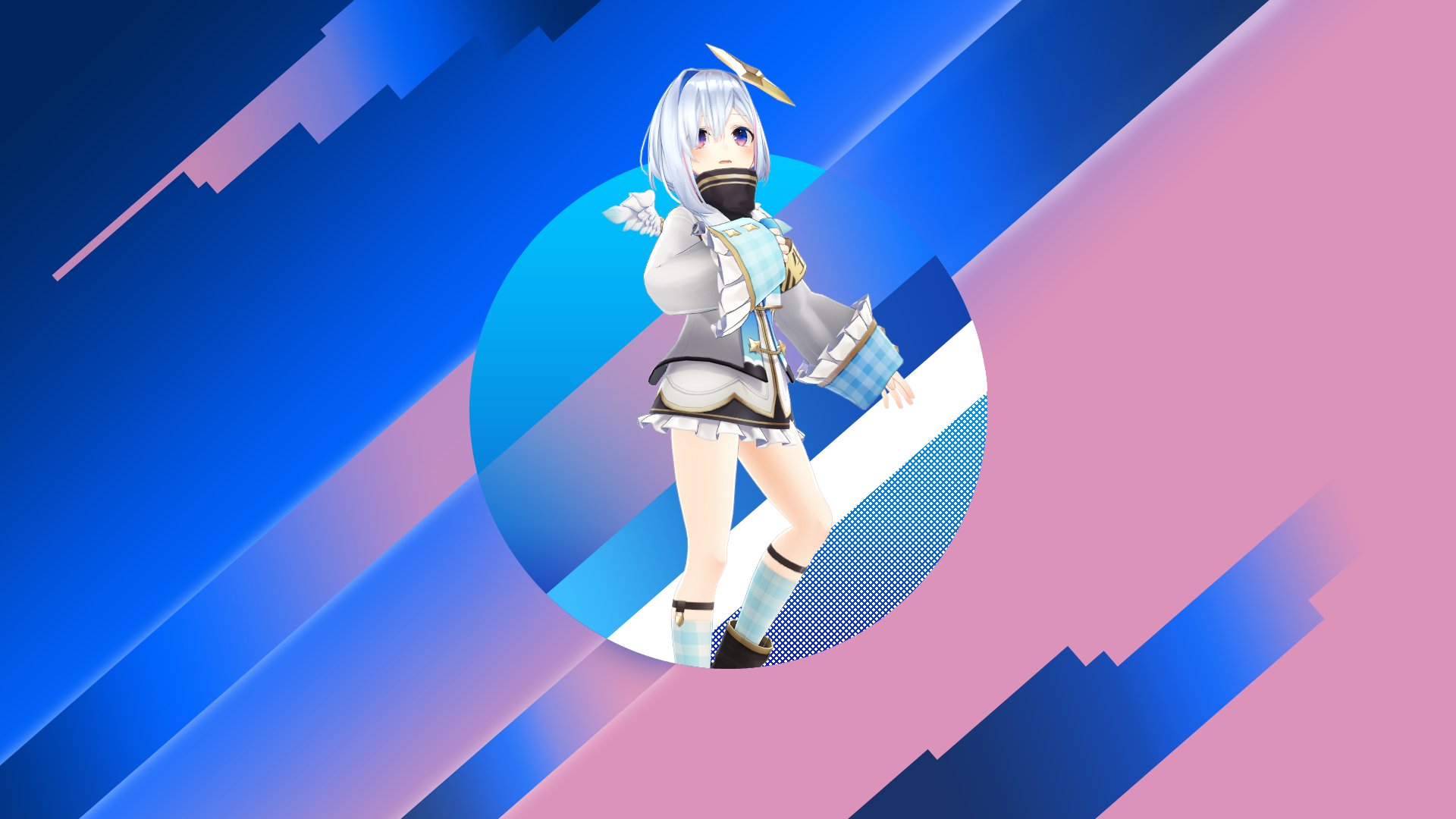 Terra En Two Backgrounds Of Amane Kanata From Hololive Made On Photoshop With Her Mmd Model Hd Downloads On The Replies Jp ホロライブの天音かなたさんのｍｍｄモデルをフォトショップで作成した壁紙２枚 ｈｄダウンロードは返信で