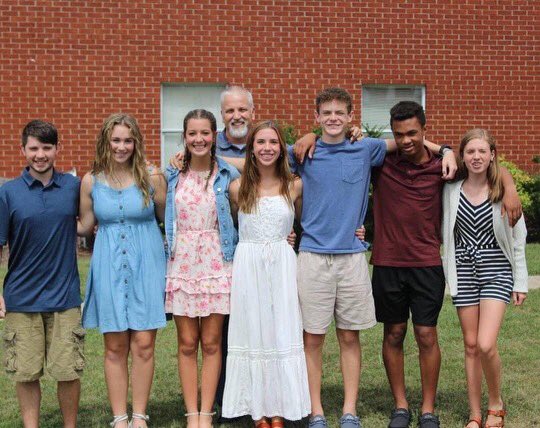 BooneAthletics's tweet photo. voice of the blazers football and softball programs Terry Adcock leads 8 teenagers to Christ this morning! What a blessing you are to our community ⁦@TrailblazerFB⁩ ⁦@boone_principal⁩ https://t.co/7gKkvHlrXt