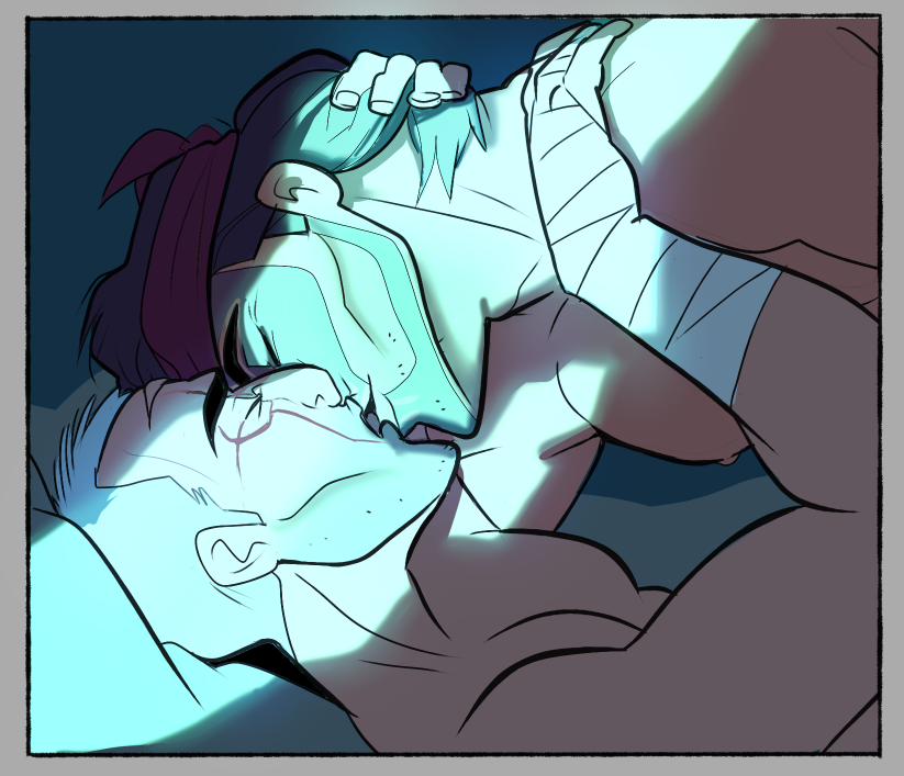 MilkyTatiana's tweet image. Sweet kiss - testing light and colors #TheBadBatch #bara #queer #gayart (I love Hunter y Cross 🧡)