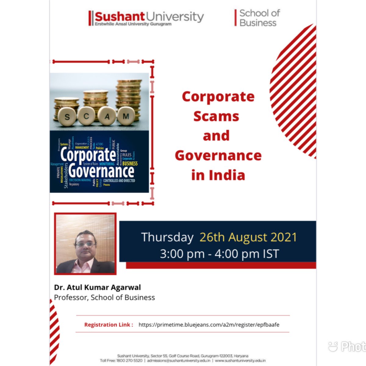 SSB_AU's tweet photo. Registration Link:  
https://t.co/1wiV4I4IVn

Please register for the event and save the link for smooth joining.

There is No Registration Fee.

E- Certificates will be issued to participants.
The distribution of e-certificates may take 5 -7 days. https://t.co/c1kLKGmJSt