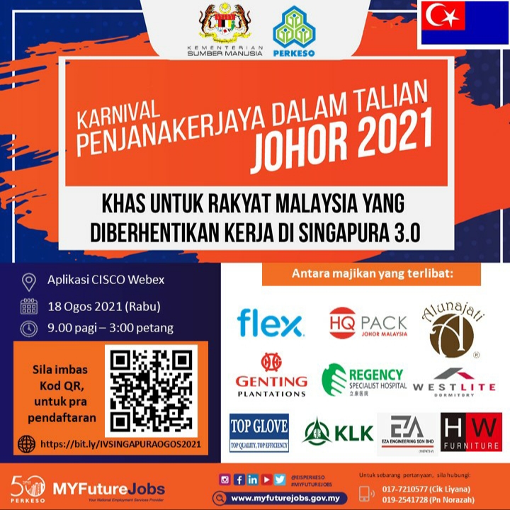 Myfuturejobs S Tweet Karnival Penjanakerjaya Khas Untuk Rakyat Malaysia Yang Di Berhentikan Kerja Di Singapura Anjuran Perkeso Negeri Johor Majikan Terlibat 1 Flextronics Technology M Sdn Bhd 2 Hq Pack Sdn Bhd 3 Alunajati