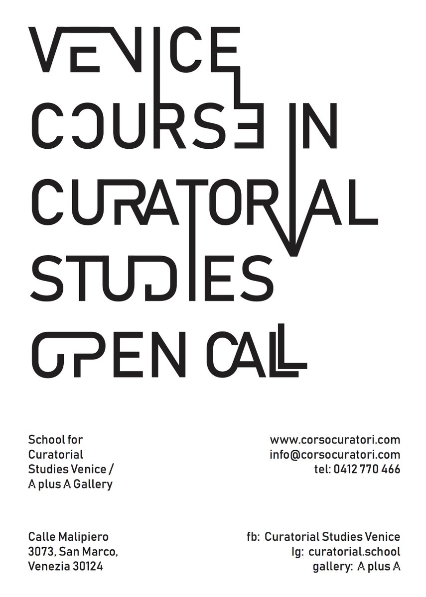 CuratorialStudy's tweet image. Aperte le iscrizioni alla 29° edizione del corso in pratiche curatoriali. Il corso di quest’anno prevede una serie di visite accurate della 59° edizione della Biennale di Venezia, curata da Cecilia Alemani e che aprirà il 23 aprile 2022. corsocuratori.com