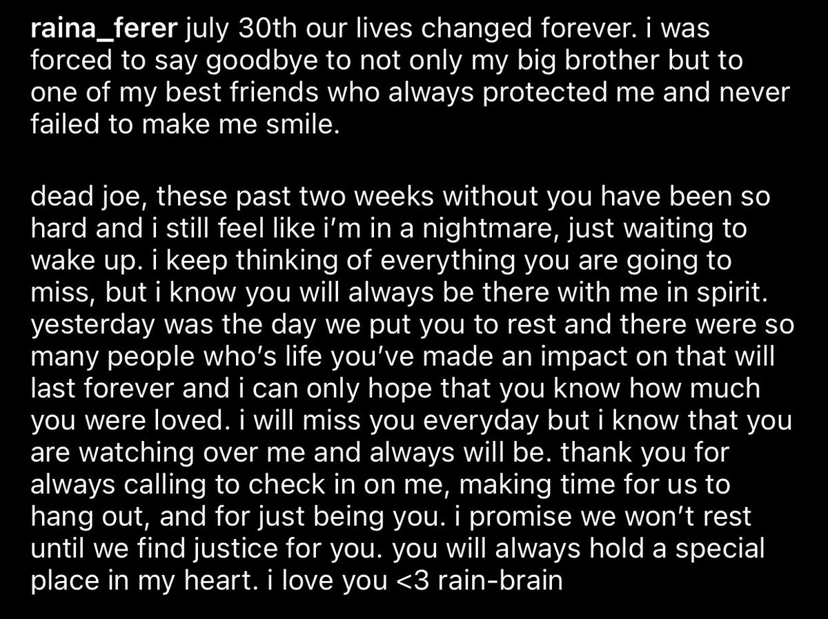 raina_ferer's tweet photo. i love you big bro. we will find whoever did this to you 🤍#justiceforjosephmcnally 🕊
https://t.co/MzKfmi226f https://t.co/OtUbpqtqhj