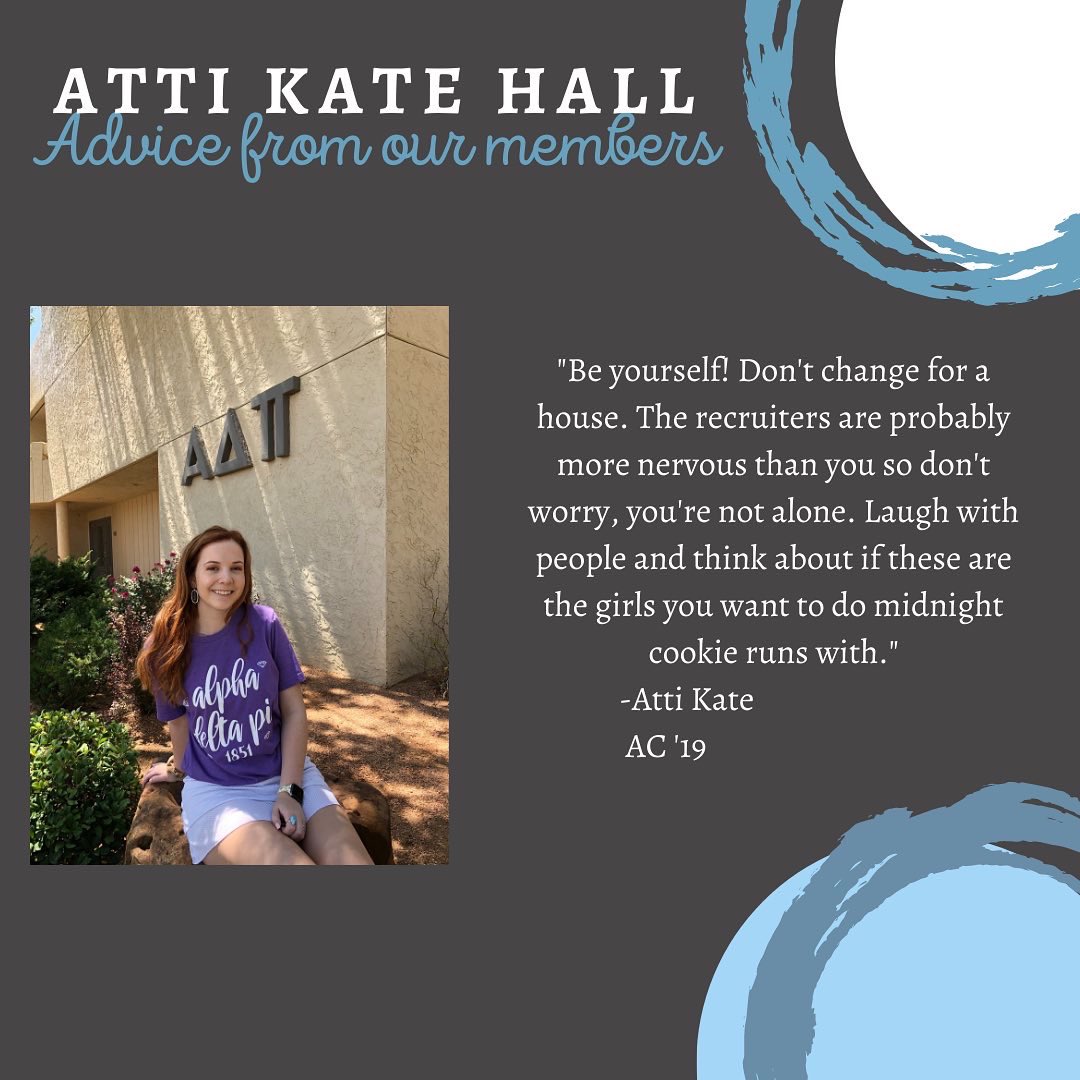 texastechadpi's tweet image. Recruitment begins TOMORROW!!! 🤩💗The sisters of ADPi are sharing  encouragement and advice to help navigate you through this wild week!! 🤍💙
#GOADPi #techrec21 #ttu25