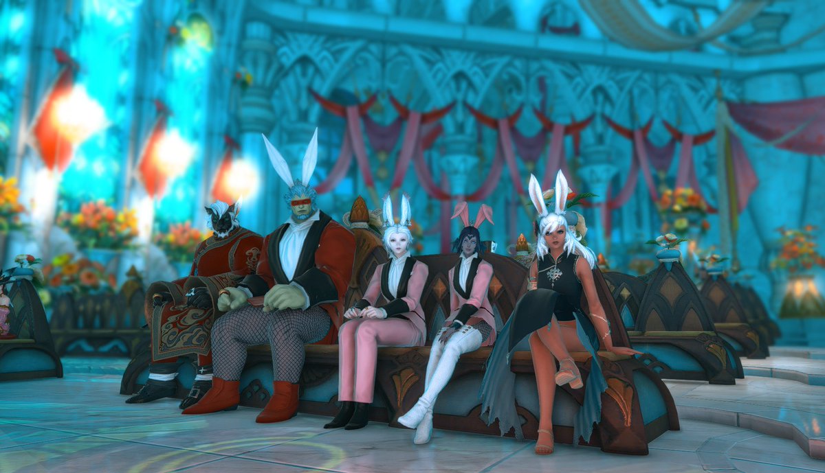 MaraHolmes_'s tweet photo. In #FFXIV news, our Free Company; The Bholes (it's short for Beholders obviously) had their first WEDDING today!

The amazing @sevlii_ took these incredible photos of the event! 😍 Congrats to @trottimus &amp; @AmadeusFink! Hope to find a woman for Mara to marry someday! ☺️ https://t.co/Mno1EuuGsM