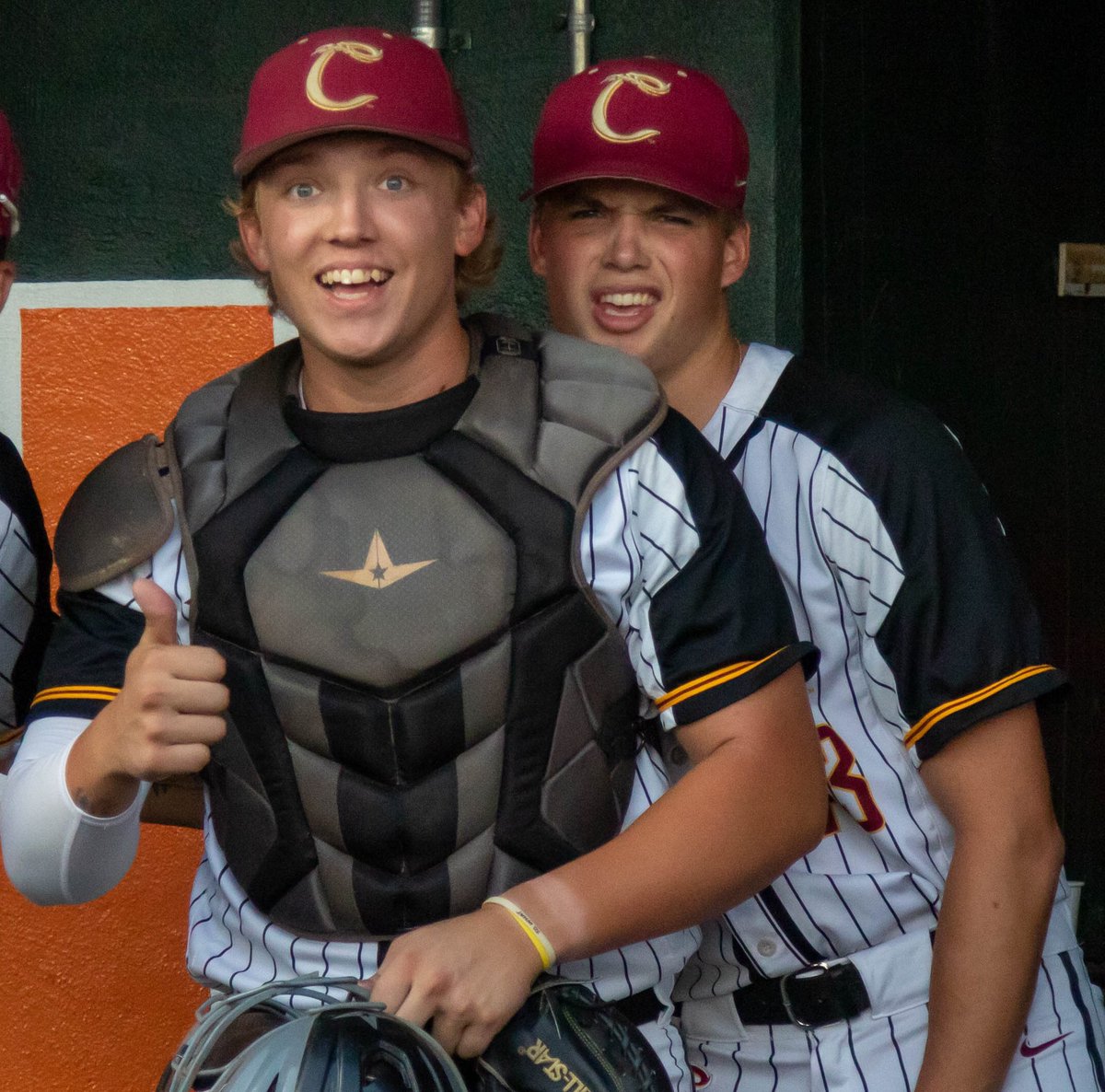 Knights get two in the first thanks to a two-out two-run double by catcher Tanner Smith. After one complete, Corvallis 2, Raptors 0. <a href="/BeaverBaseball/">Oregon State Baseball</a>