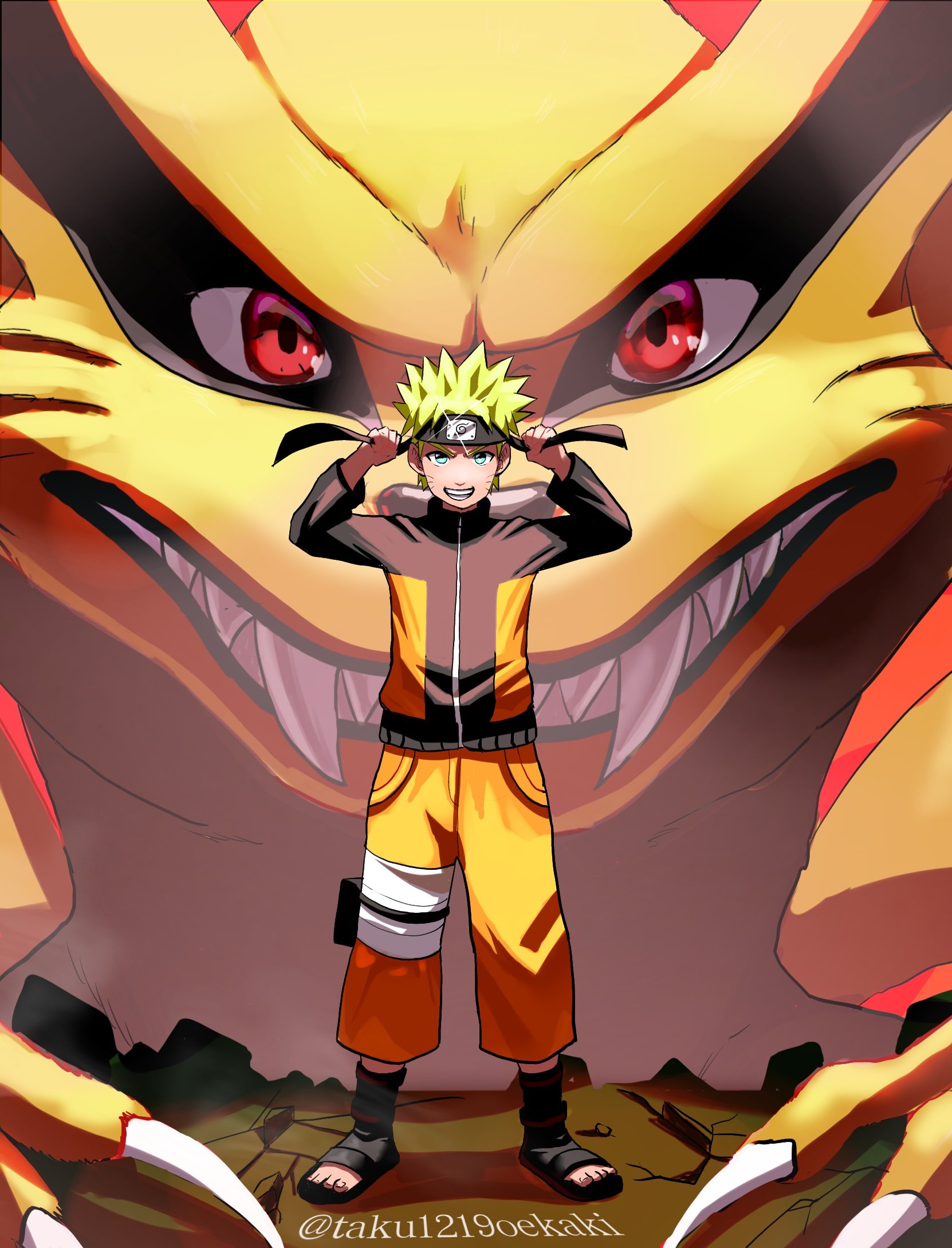 たく餡 ナルトと九喇嘛 Naruto イラスト T Co Nuzsmeb5xr Twitter