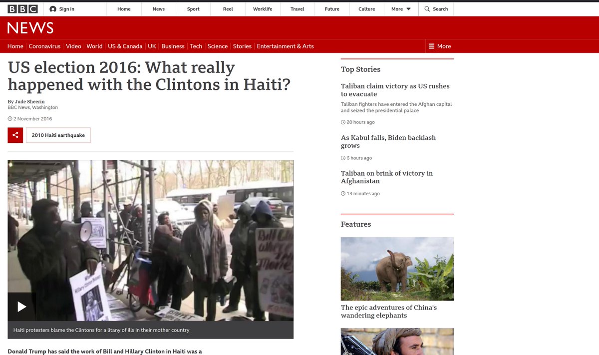 This actually is a great piece from BBC in 2016 regarding the Clinton Foundation and the horrendous things they did in Haiti. Where did all the money go?

bbc.com/news/election-…