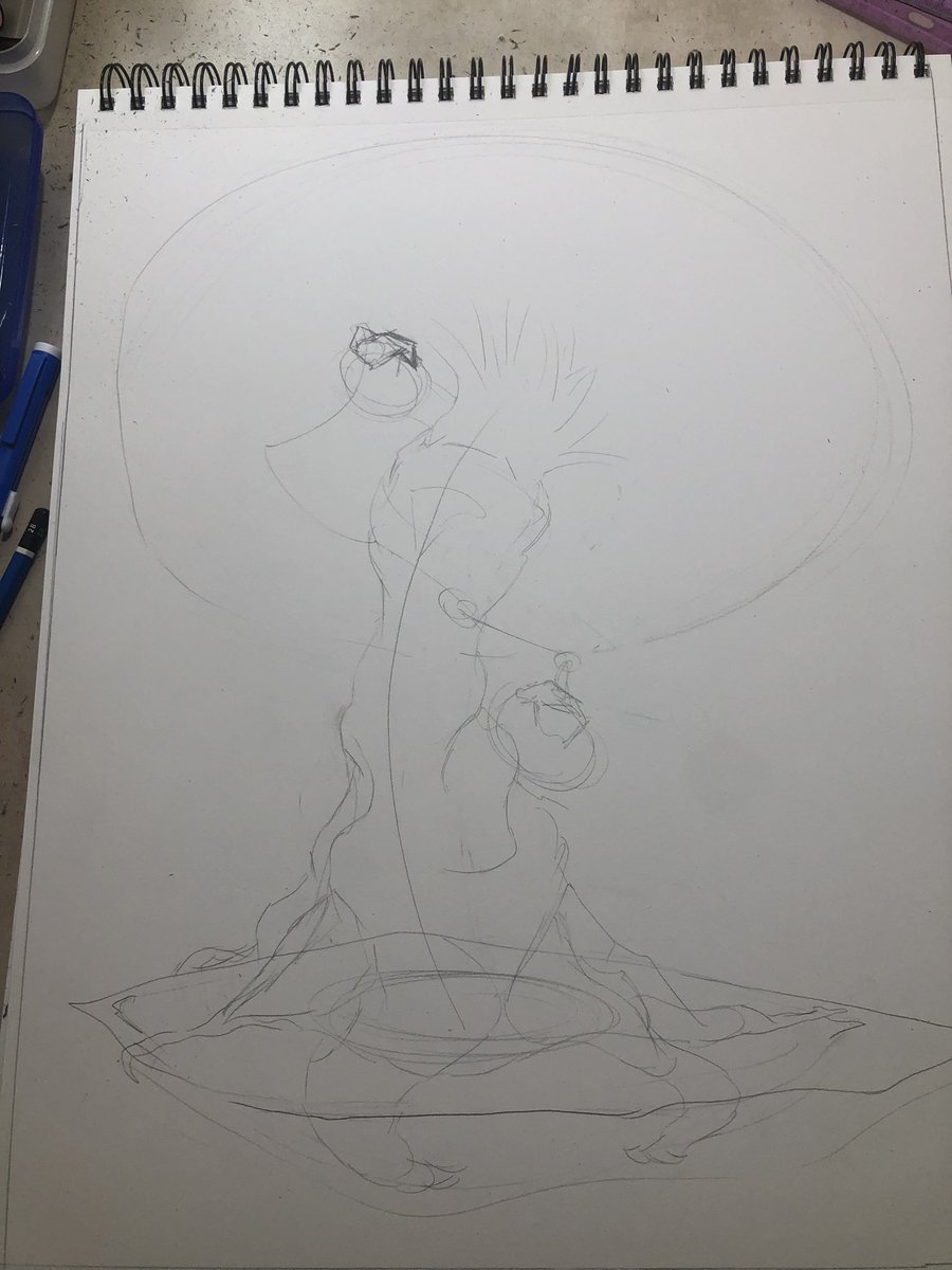 Maccphill's tweet photo. Okay it took me so long just to get this pose right but I’m like 90% sure this is the start of my genesis piece for @opensea …

This #drawingthread will begin tonight but really won’t be added to until tomorrow and until the additions meet my standards. Stayed tuned 👀 #nftart https://t.co/gErM9my0Yh