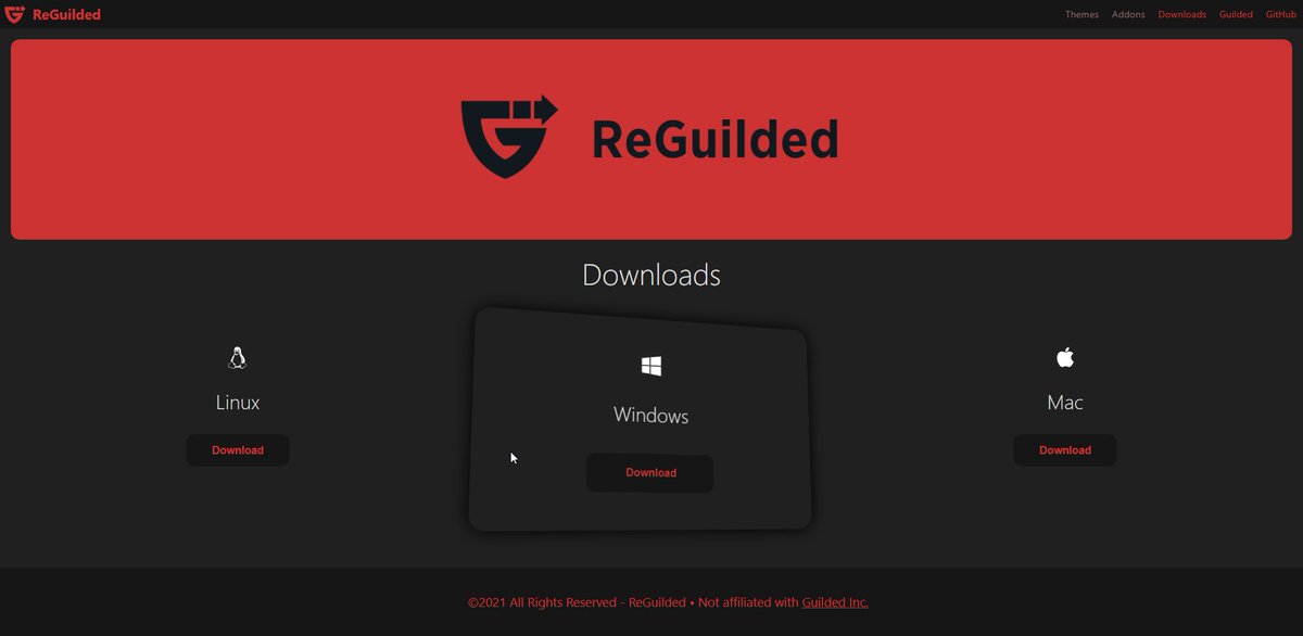ReGuilded's tweet photo. Installing ReGuilded has never been easier! Now, you can head to https://t.co/G8YVN2pRBl and get started installing ReGuilded today! https://t.co/xoI6NyHeTb