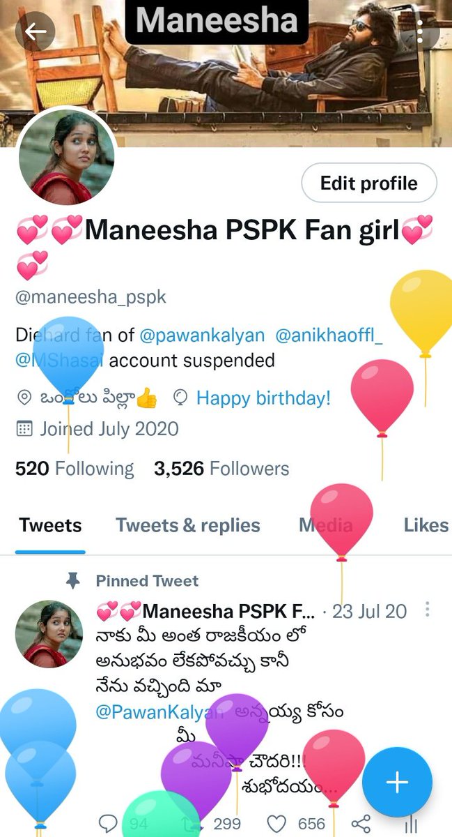 maneesha_pspk's tweet photo. Tq so much @Twitter 😍 https://t.co/V88KdSpnjH