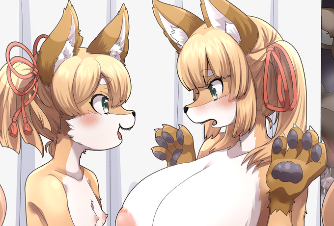 【イラスト】鈍感頭も体は敏感!?2/はっぱむし|あの作者のケモエロ漫画が読みたいプロジェクト|https://t.co/ktmebny3zn 