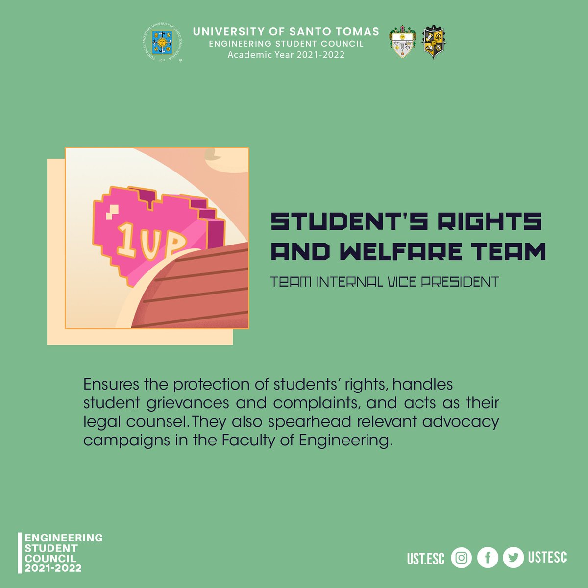 USTESC's tweet photo. This year's UST Engineering Student Council Staff Applications is finally here!
We are welcoming ALL YEAR LEVELS. You may fillout your applications until August 21, 2021 only through this link: https://t.co/TyfEdRtPci
#ChallengeESCcepted
#GainEnggXP
#StaffUp https://t.co/2Z3t5z3A36