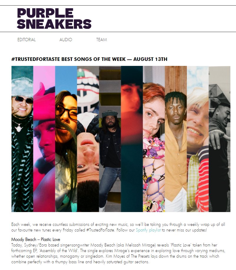 "Kim Moyes of The Presets lays down the drums on the track which combine perfectly with a thumpy bass line and heavily saturated guitar sections. " Purple Sneakers
STREAM moodybeachh.lnk.to/PlasticLove