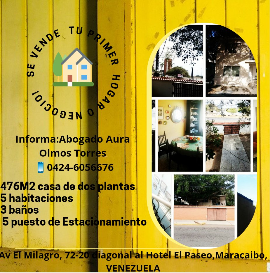 serrot55j's tweet photo. Bien ubicada casa en la Av El Milagro, Maracaibo, Venezuela.
Abogado Aura Olmos 📱0424-6056676
#Maritzaimagina #sevendecasa #sevenden #negociosonline #newconstruction #casaventa #inmobiliarias #investing
#maracaiboemprendedor #businessopportunity #maracaibo #inmobiliaria https://t.co/cC1uJTj9nQ