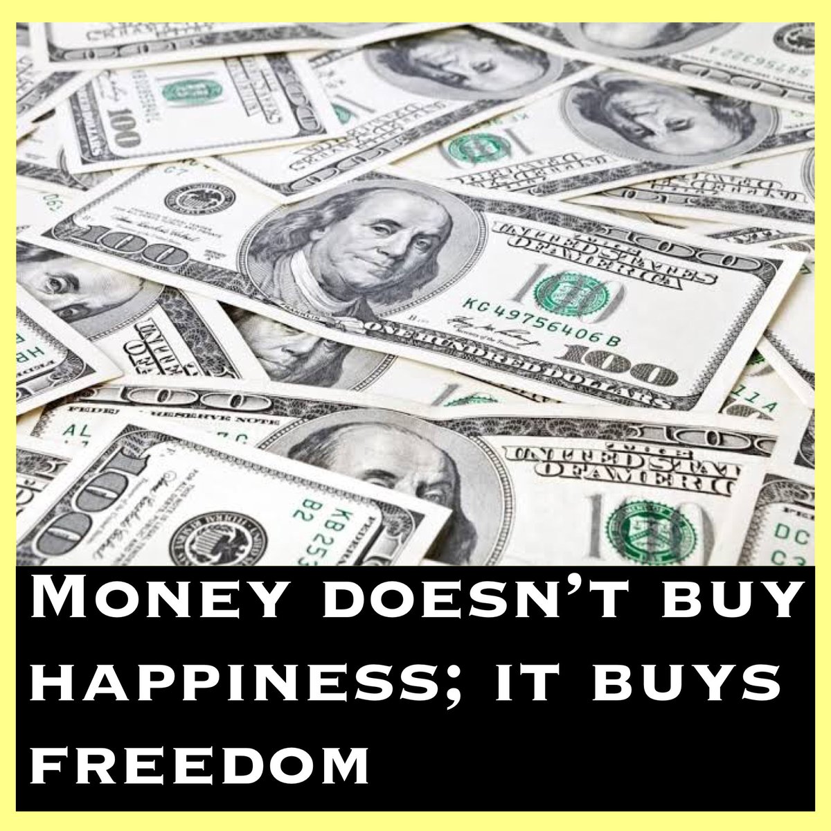 Money buys freedom. Most people chase big cars and lavish lifestyle. Learn to invest and make good money not to show off but to buy your own financial freedom.