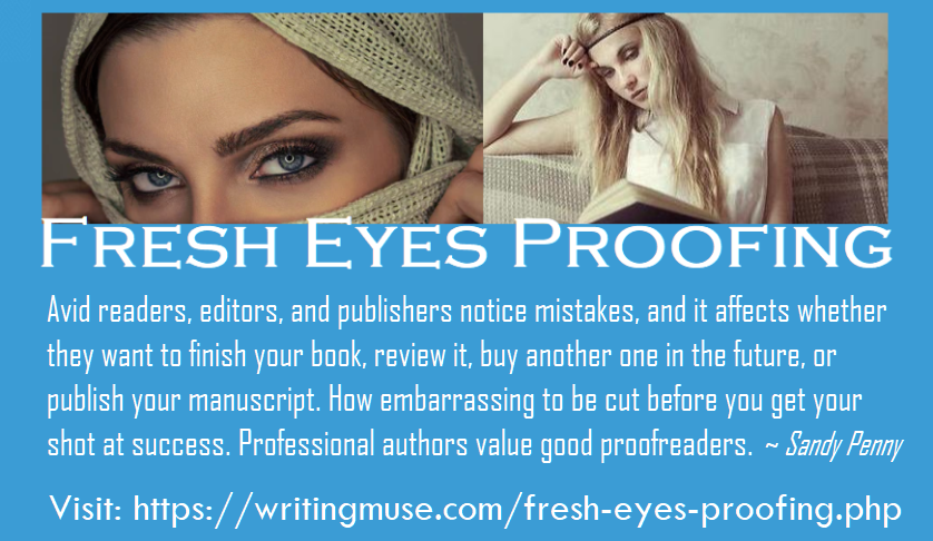 Fresh Eyes Proofing by Sandy Penny is for professional authors who want to show off their best work.
writingmuse.com/fresh-eyes-pro…
#writing #proofing #proofreading #editing #authors