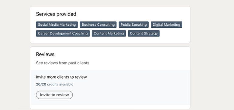 LinkedIn is adding a ratings and reviews element to profiles with services listings. If you have services listings on your profile, you can now have past clients and customers leave reviews of your work which are then displayed within your listings.
buff.ly/3fYJMVT