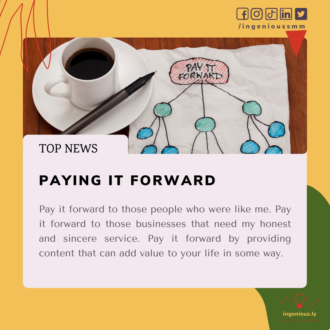 ingeniousSMM's tweet image. 𝐏𝐚𝐲𝐢𝐧𝐠 𝐢𝐭 𝐅𝐨𝐫𝐰𝐚𝐫𝐝 💁‍♀️
🌱𝘈𝘭𝘭 𝘣𝘪𝘨 𝘵𝘩𝘪𝘯𝘨𝘴 𝘴𝘵𝘢𝘳𝘵 𝘴𝘮𝘢𝘭𝘭. 🌳 I started the same. View my portfolio here 👉 bit.ly/ingenioussmm
#socialmediastrategy #digitalmarketing #igenioussmm #socialmediabenefits #growyourbusinesshere #communitygrowth