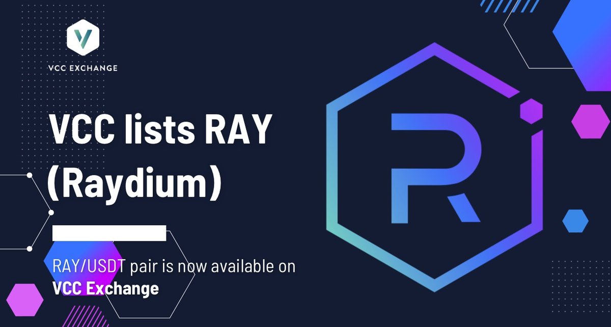 VCC Exchange lists Raydium ( $RAY)
RAY/USDT pairs are now available on VCC Exchange.
👉 Trading now: vcc.exchange/exchange/basic…