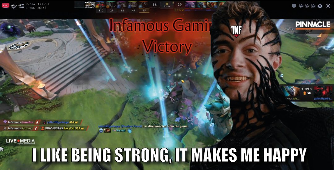 Infamous_GG's tweet photo. #GGWP #FuriaJovem
We got a victory to get a better position in the Group Stage of the @BTSdota #ProSeries ❤️
Tomorrow we'll have our last group match against @HokoriDota🐲
#GoINFU #Dota2 https://t.co/o93pW7j6fF