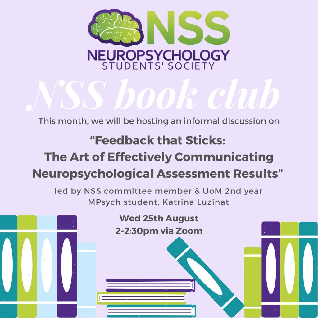 NSScommittee's tweet image. Join us for this month’s online NSS book club, where we will be hosting an informal discussion around the classic guide “Feedback that Sticks" by Karen Postal &amp;amp; Kira Armstrong 📚

Sign up to the NSS today to attend, as we will send the Zoom link via our mailing list 📧