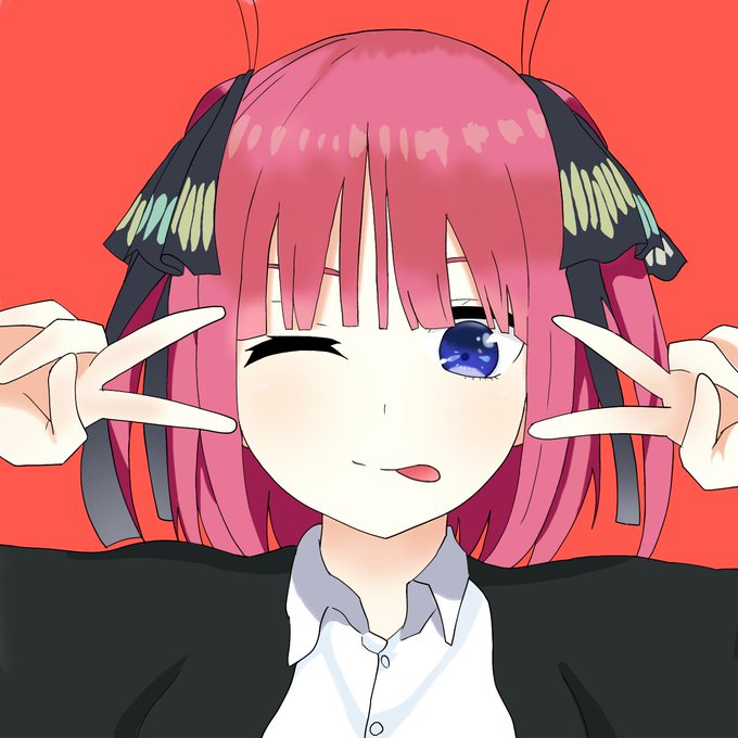 ぎらんちゃんさんがTwitterに投稿した中野二乃(五等分の花嫁)のイラスト。
